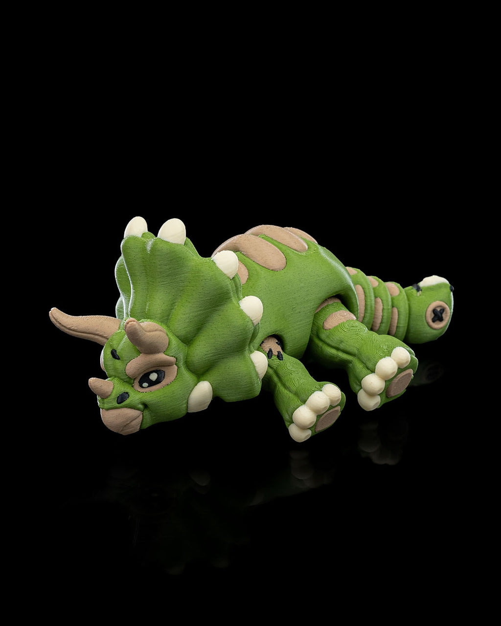 Stuffed Triceratops Keychain – 3D Printed Articulated Accessory