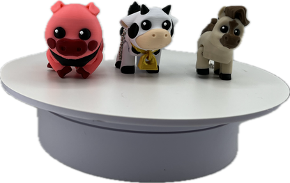 3 Pack Farm Animal Keychains – Articulated 3D Printed Pig, Cow & Horse Key Rings – Flexible Farm Animal Keychains for Keys, Backpacks & Bags