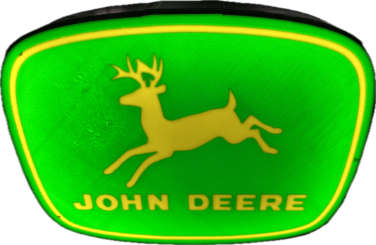 Lighted John Deere Tractor Sign – 9" Wide – Classic Farm Equipment Advertising - Color