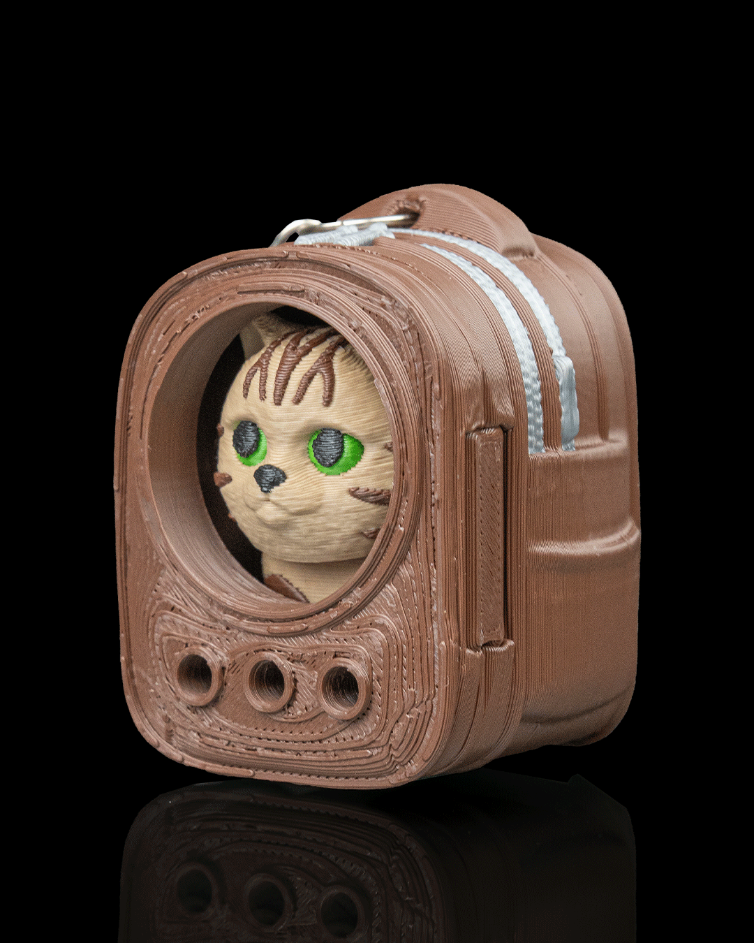 Urban Pack Tabby Cat Keychain – 3D Printed Articulated Accessory