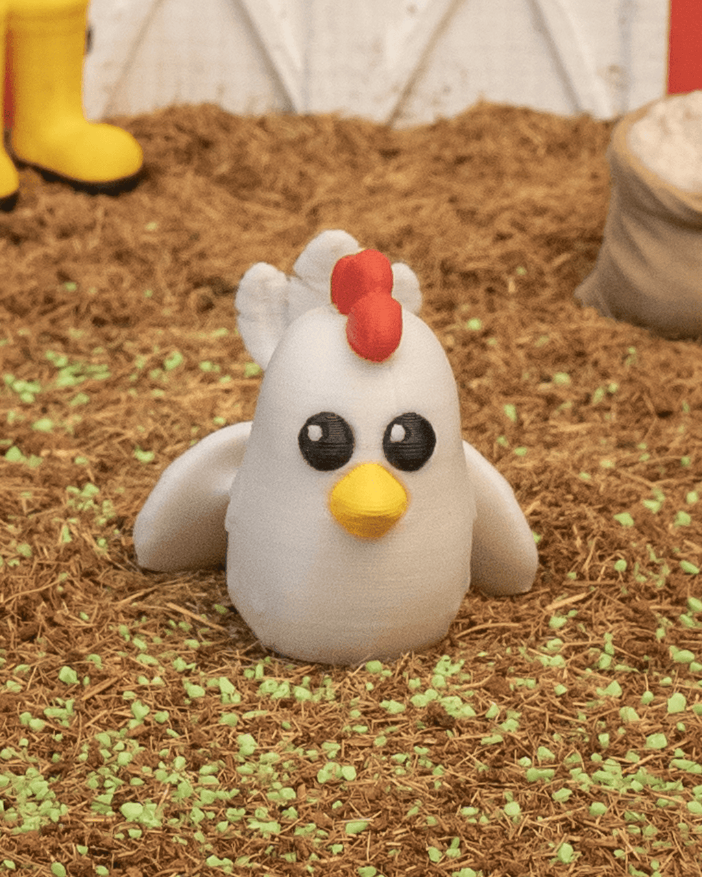 Polly the Chicken 3D Printed Keychain