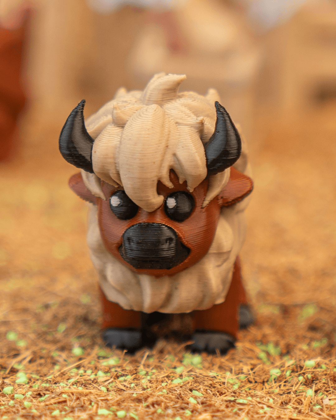 Flexible Articulated Bison / Buffalo – 3D Printed Fidget Toy | Various Sizes Available | Stress Relief, ADHD, Key Chain & Zipper Pull - Includes Shipping