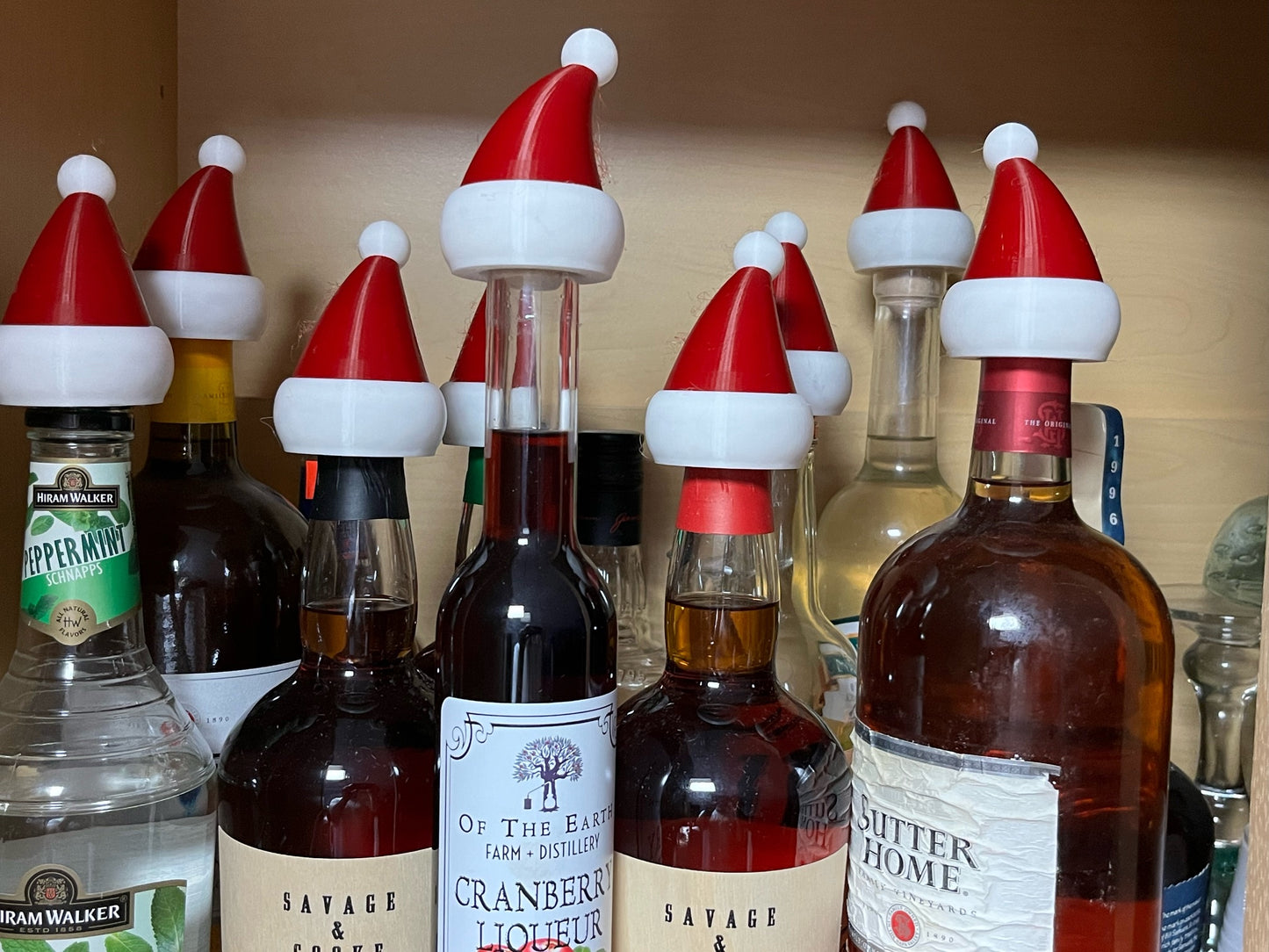 Holiday Bottle Topper: Santa Hat Edition