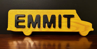 Personalized Wooden Name Puzzle – Custom Toddler Name Puzzle in Bus, Submarine or Classic Rectangle – 3" Tall Letters – Choose Pastel, Primary or Wood Stain Colors – Montessori Baby Gift