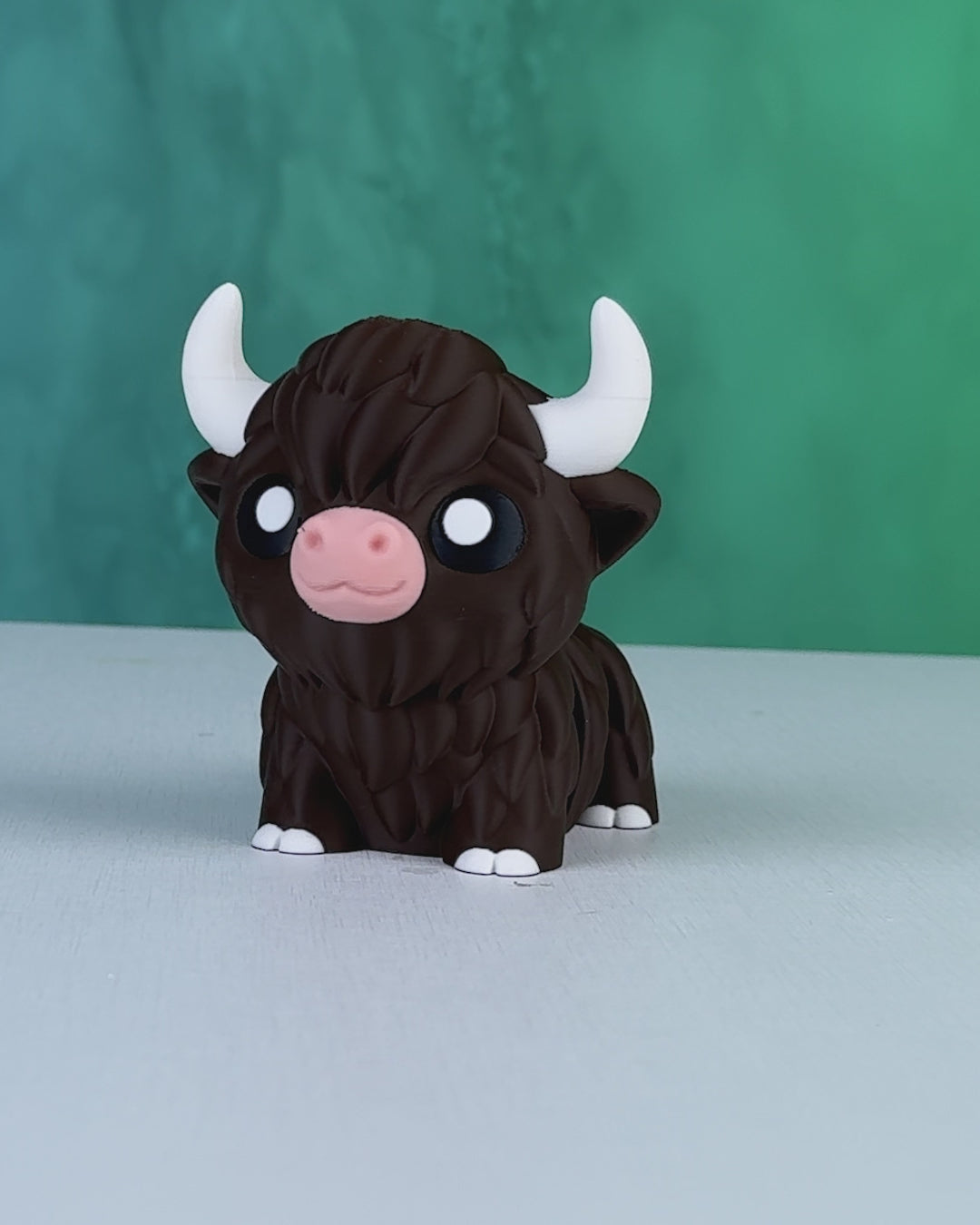 Chill Highland Cow 3D Printed Keychain