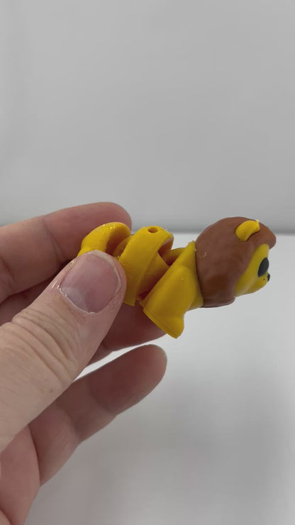 Flexible Articulated Lion - Tiny 3D Printed Fidget Toy - Various Sizes Available - Team Mascot - Use as a fund raiser for school - Collect them all - Stress relief - ADHD - Key Chain - Zipper Pull - Pal for your pocket - MADE IN THE USA