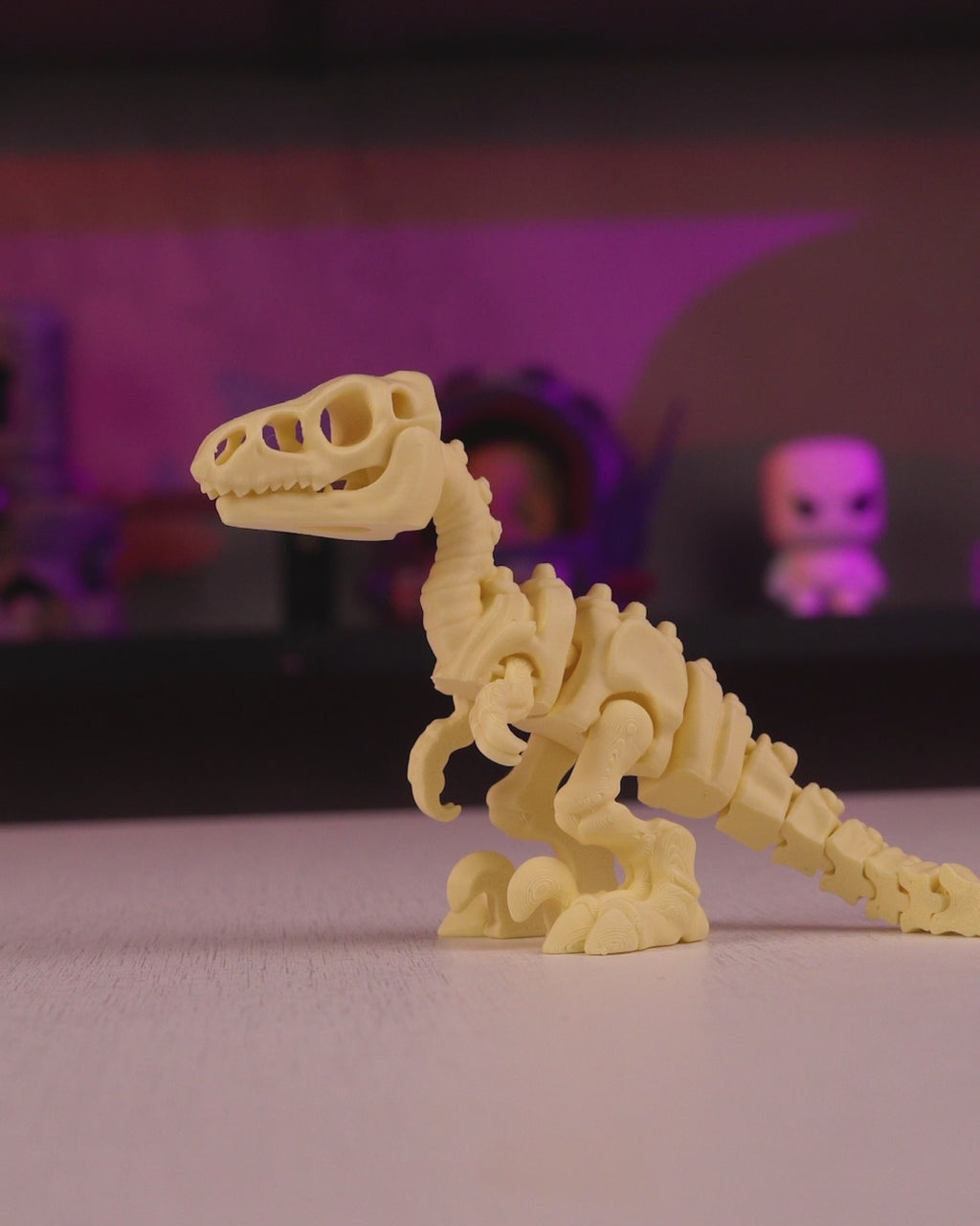 Skeleton Velociraptor – Articulated 3D Printed Display Figure