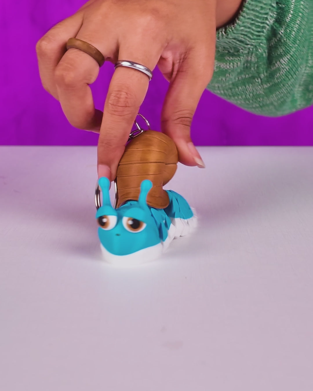 Abigail the Snail 3D Printed Keychain