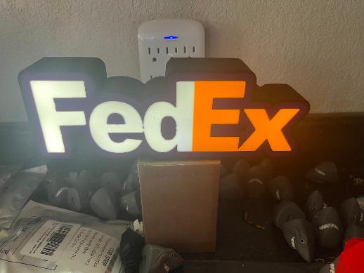 FedEx Lighted Sign – 9" Wide USB LED Office & Wall Décor