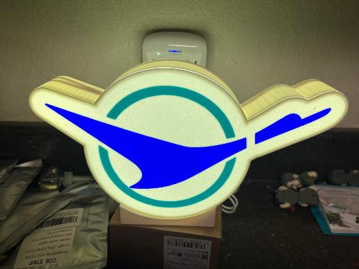 Republic Airlines Herman the Duck Lighted Sign – 9" USB LED Aviation Décor