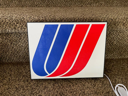 Retro United Airline LED Light Sign – USB Powered – Perfect Shelf Decor
