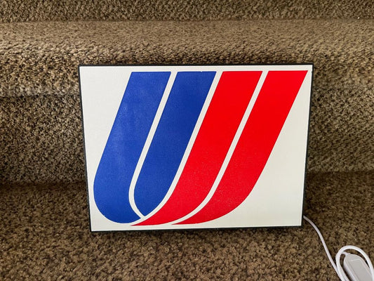 Retro United Airline LED Light Sign – USB Powered – Perfect Shelf Decor