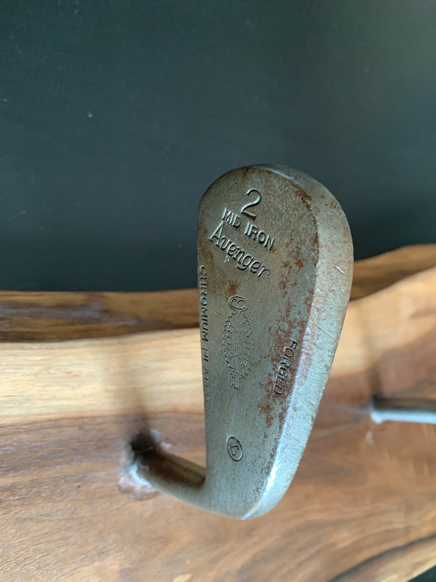 Golf Club Hat Rack - Vintage Clubs with Live Edge